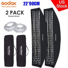 US GODOX FW22x90CM / 9"x35" Portable Bowens Mount Strip Honeycomb Grid Softbox