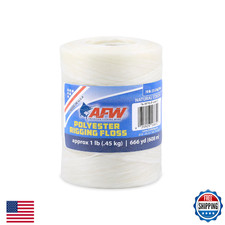 AFW Waxed Polyester Rigging Floss, 70 lb Test, Natural, Approx 1 lb, 666 yd