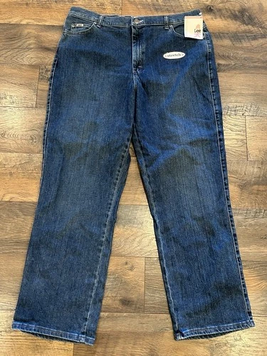 Vintage Lee Women’s Stretch Jeans Size 18 Relaxed Straight Leg At The Waist NWT