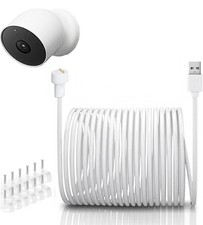 34ft/10.4M Power Cord Compatible with Google Nest Cam (Battery) Camera,Magnetic