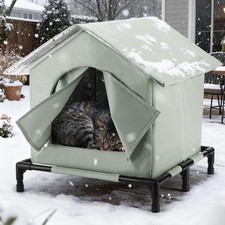 Elevated Cat House for Outdoor - Weatherproof Feral Cat Shelters for Winter, ...