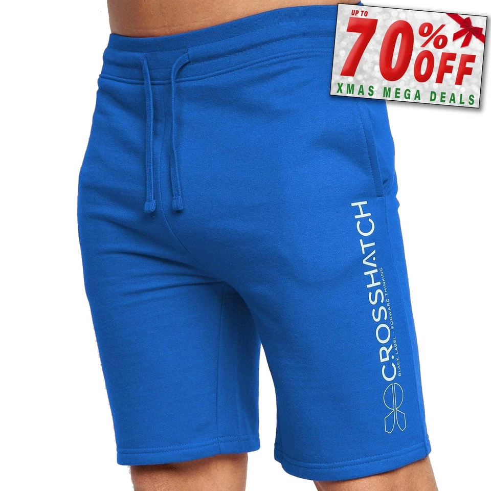 Crosshatch Bengston Mens Classic Comfort Cotton Shorts Blue