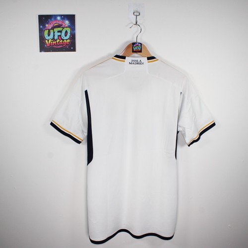 Camiseta de fútbol local Real Madrid 2023-2024 Hala para hombre grande blanca de fútbol - Imagen 9 de 12
