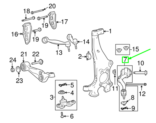 LEXUS LX J200 Front Right Lower Control Arm 4866059016 NEW GENUINE - Picture 2 of 3