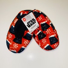 Boys Star Wars DARTH VADER Christmas Snuggle Toes Slipper Socks Sz S/M 8-13 NEW
