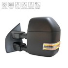DRIVER SIDE POWER TOW DOOR MIRROR; MANUAL FOLD/EXTEND; POWER UPPER