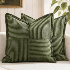 Decorative Throw Pillow Covers for Couch Bed Livingroom 20x20 Inch Set of 2 Oliv