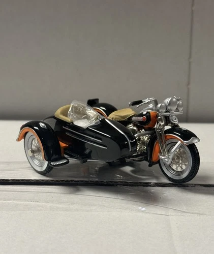 Harley Davidson Motorcycle w/ Sidecar Diecast Vintage Style Bike Model 4”