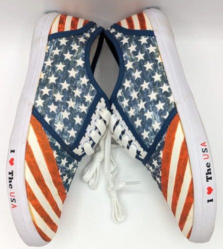 The Bradford Exchange American Flag Shoes with Charm Patriotic 8 Sneakers - Picture 6 of 15