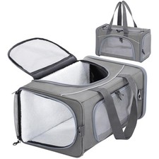 Transporttasche Hund, Katze, Flugtasche, Haustier, Reisen, Oxford, grau