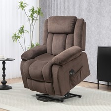 Power Lift Recliner Chair with Massage and Heat, for Elderly, Brown