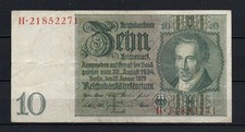 Reichsbanknote zu 10 Reichsmark  s. Scan