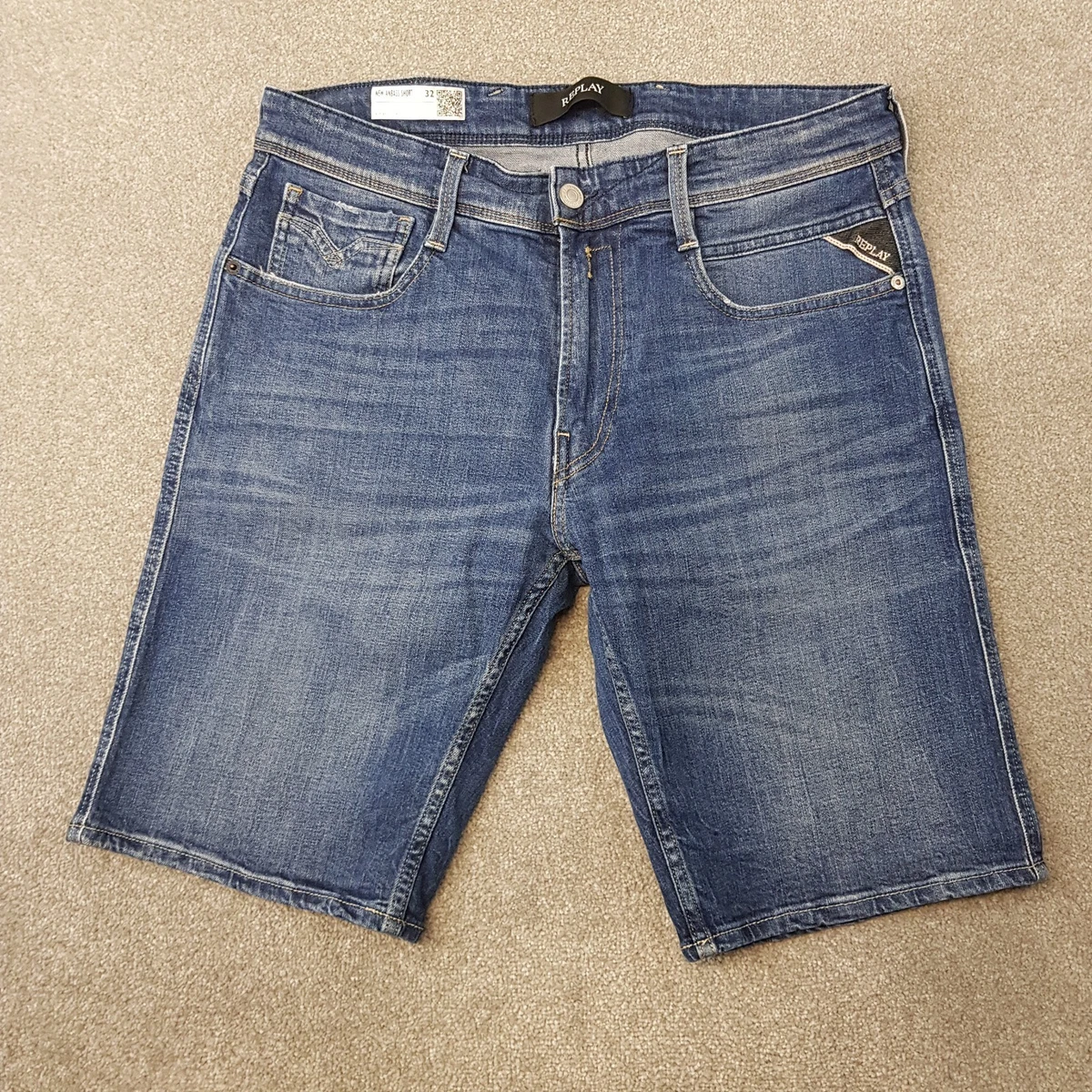 Shorts Jean Homme REPLAY - Coupe Fuselée, Tissu Stretch Confort, Modèle RBJ.901