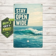 Coastal Typography Ocean Wave Vintage Seaside Metal Sign Wall Decor 8x12