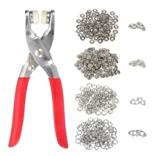 200Set Metal Snap Button Kit 9.5mm Hollow Prong Snap Button Tool Silver