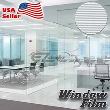 White Line Glass Film Static Cling Office Window Pattern Decoration Privacy #43