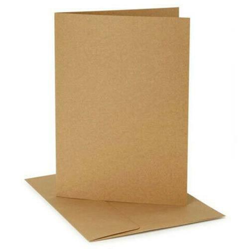 Blank Kraft Cards with Envelopes: A7 size, 12 sets