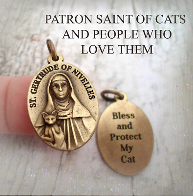 St Gertrude of Nivelles Custom Medal & High-def Card-Patron Saint