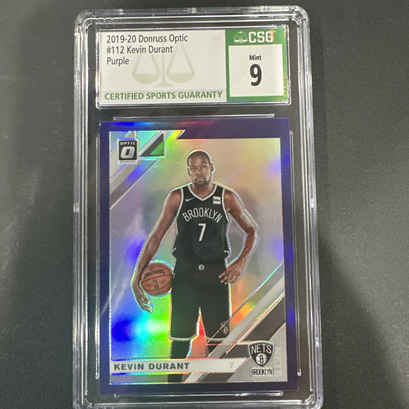 🔥🏀2019-20 Donruss Optic #112 *Purple Holo* Kevin Durant PSA 9 Nets Suns