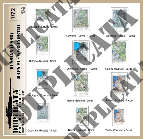 Diorama/Model Accessory - 1/72 Russian Maps #1, Eastern Front (North) - WW2 - 第 1/2 張圖片