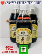 3 La Vencedora Pure Mexican Vanilla Extract Small Glass 8.45oz/250mL