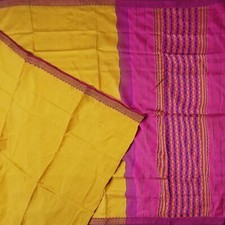 Namaste Vintage Mustard Sarees 100 Pure Silk Woven Indian Sari 5YD Craft Fabric