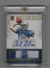 2012 Rookie Team Threads Andrew Luck Dual Patch Rookie Auto /15