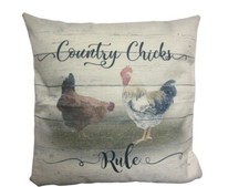 Chicken Hen Cushions Choose Cover/ Filled Cushion Cockerel Farm Animals Rooster