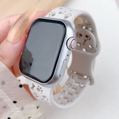 Cute Dog Cat Paw Silicone Sport Band For Apple Watch Series 10 9 8 7 SE 6 5 4 3