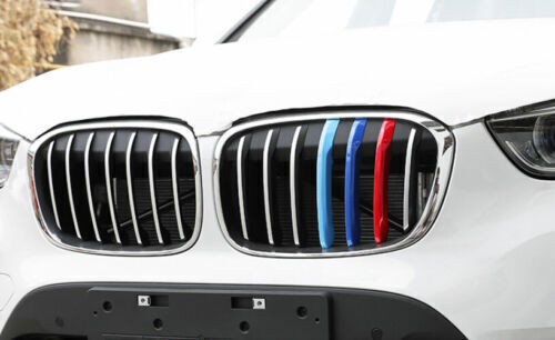 ABS 3-Colors For BMW X1 F48 2016-2019 Grill Strips Trim Exterior Front Grille - Picture 3 of 5