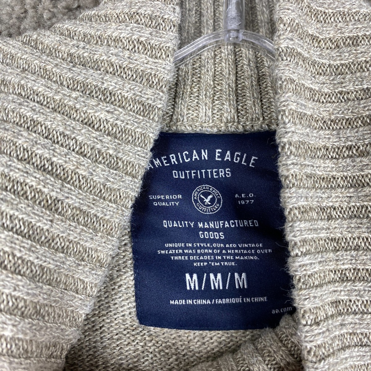 American Eagle 1/4 Zip Knit Sweater Men's Medium Long Sleeve