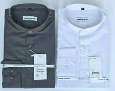 MENS GRANDAD COLLARLESS LONG SL FORMAL CASUAL DRESS PARTY SHIRT FROM £10.99 (501