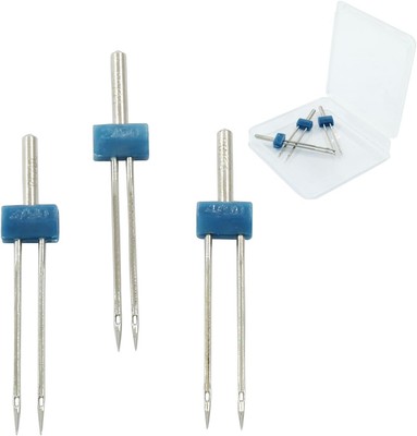 3 Pieces Twin Needle for Sewing Machine, Double Needle Twin Stretch Needles Pins