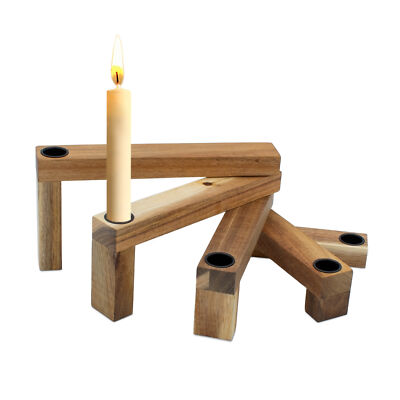 Holz Tafelkerzen Ständer klappbar - 25x18 cm