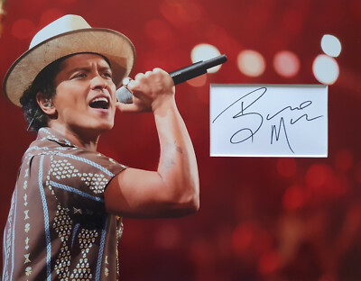 BRUNO MARS signiertes 14x11 Foto Display UPTOWN FUNK COA