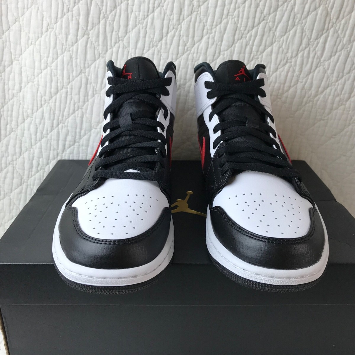 Nike Air Jordan 1 Mid Basketball Shoes Men's SZ 7 Black