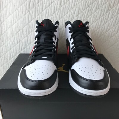 シューズ(男性用) NIKE AIR JORDAN 1 MID BLACK/CHILE 23cm Nike Air Jordan 1 Mid Basketball Shoes Men's SZ 7 Black