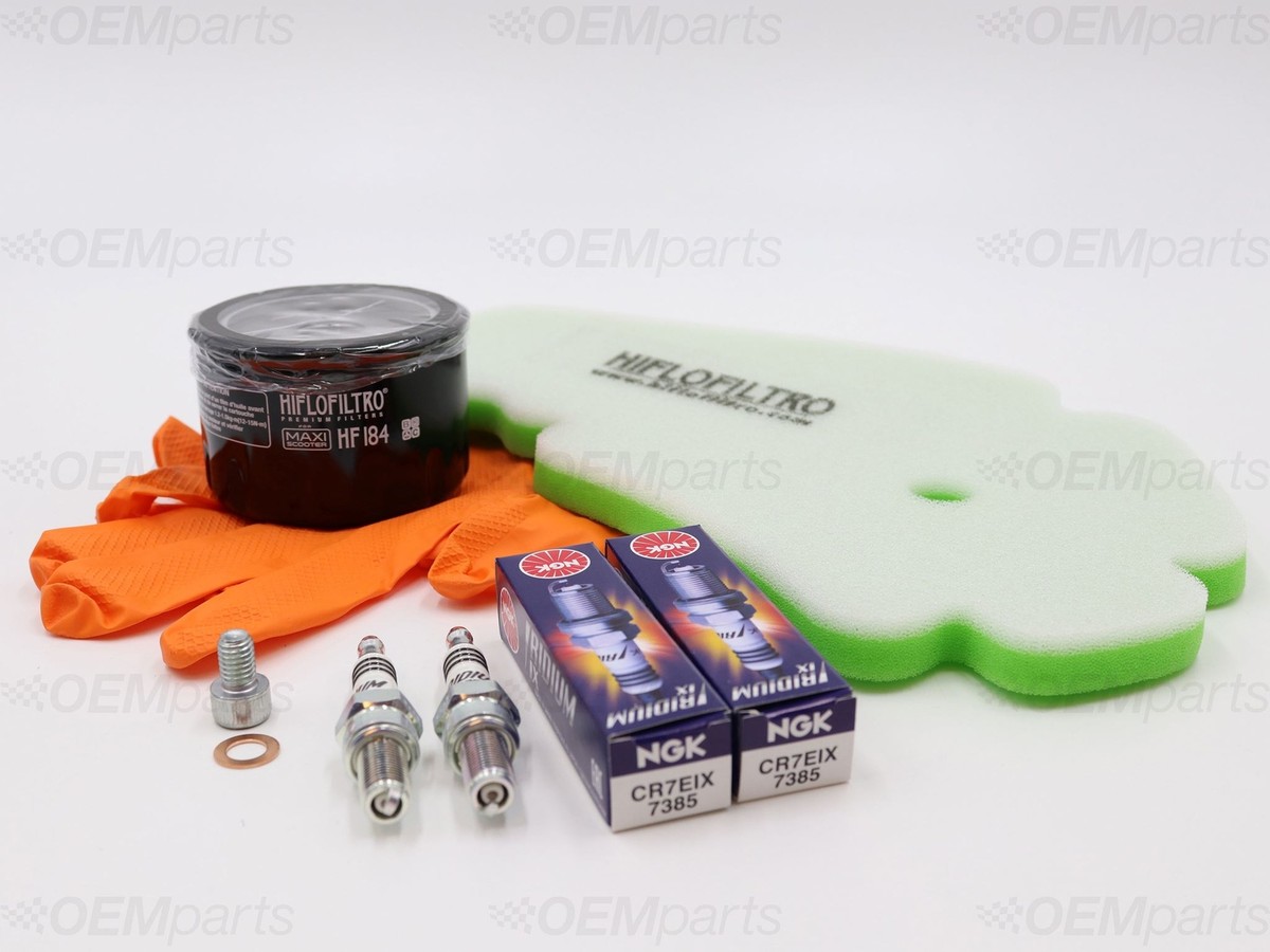 Air / Oil Filter, Iridium Spark Plug, Drain Plug PIAGGIO MP3