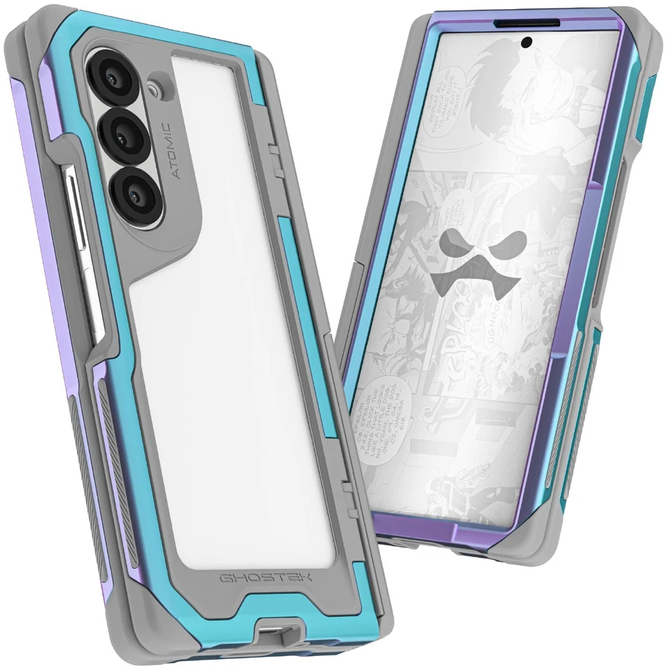 Galaxy Z Fold 6 Case Clear Metal Cover with Built-In Kickstand | Ghostek ATOMIC - Image 2 of 4