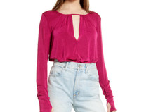 Free People Intimately Kaya Long Sleeve Bodysuit Size: S