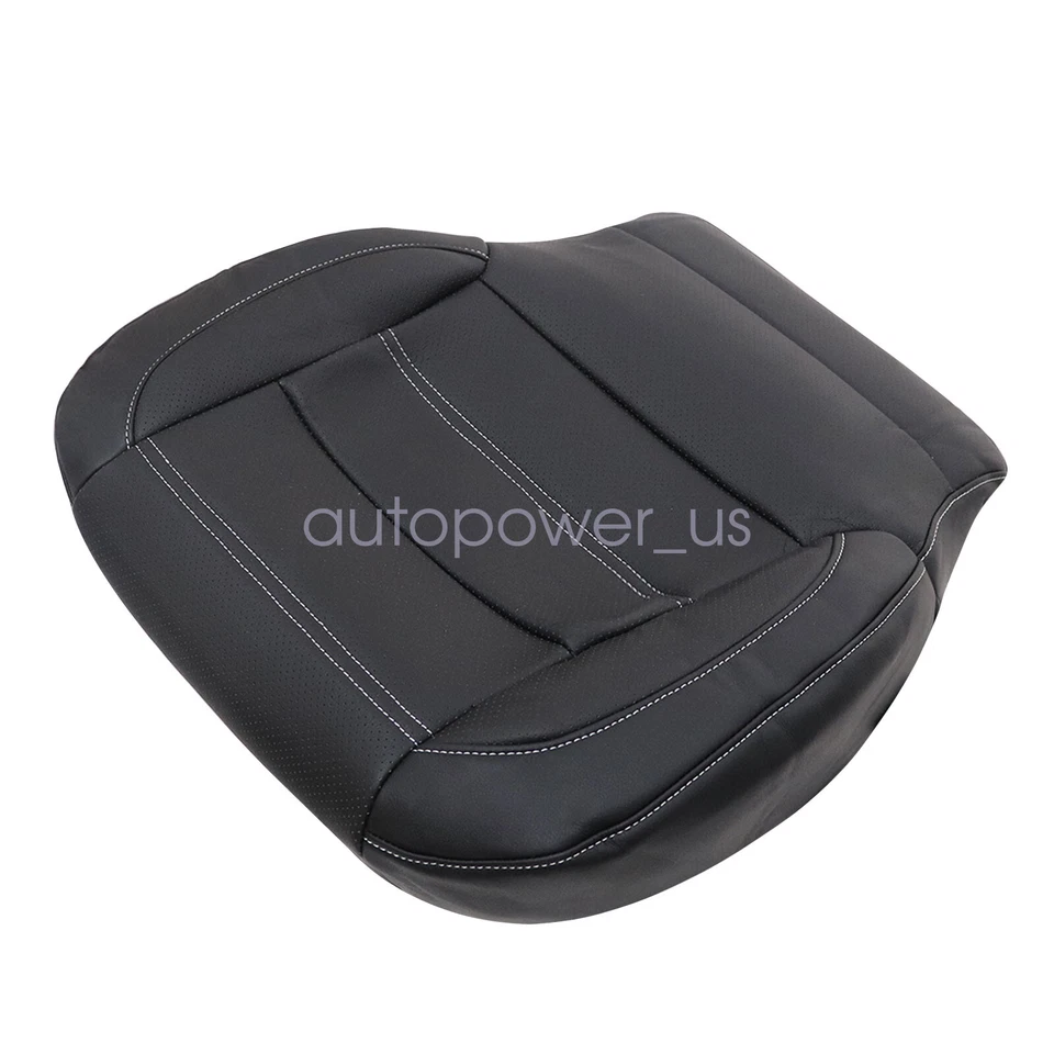 Cubierta de asiento de cuero perforada inferior negra para GMC Yukon Denali 2014-2019 Foto 3 de 4