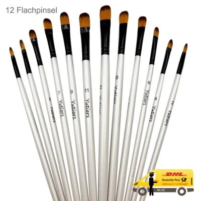BOMELJIA 12 Falch Pinsel Set Pinselset extra fein Pinsel Acryl Aquarell Modellbau G 1-12