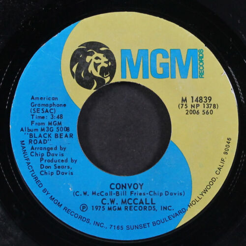 C.W. MCCALL: convoy / long lonesome road MGM 7" Single 45 RPM - Foto 1 di 2