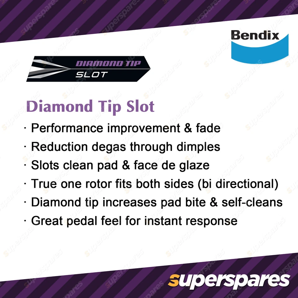 Bendix Front ULT Disc Brake Rotors for Volkswagen Passat Scirocco Tiguan Touran - image 4 of 4