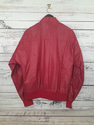 Vintage 80s Racing Jacket Mens Medium Red Nylon Nascar Motorsports