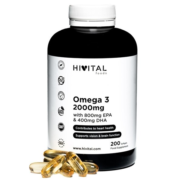 Omega 3 2000 mg | 200 cápsulas para más de 3 meses de Hivital