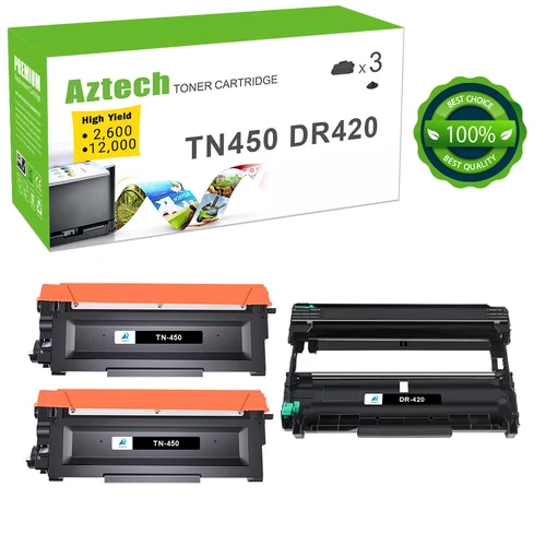 2PK TN450 Toner + 1PK DR420 Drum Compatible With Brother HL-2240 HL-2270DW