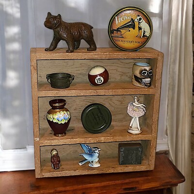 Wood Shelf Nick Nack Display - Japan Skull