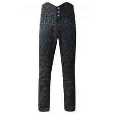 Mens Obscura Trousers Pants Steampunk Black Brocade Vintage Gothic Victorian
