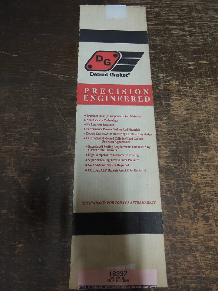 Juego de juntas de cárter de aceite de fieltro Detroit 16337 para Ford Escort Mercury Lynx 98 CID 4 cilindros Foto 3 de 3